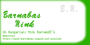 barnabas mink business card